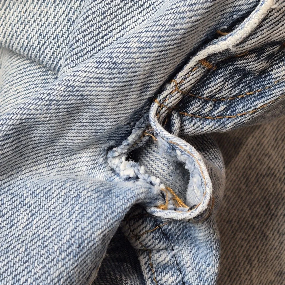 VTG 1983 Levi's 517 Mens 34 *THRASHED* Orange Tab Bootcut Rigid Indigo Jeans
